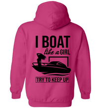 Load image into Gallery viewer, DoTicesShoal Boat Like a Girl Sweatshirt