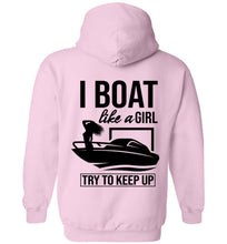 Load image into Gallery viewer, DoTicesShoal Boat Like a Girl Sweatshirt
