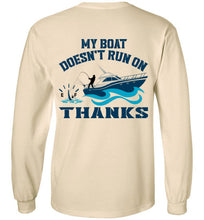 Load image into Gallery viewer, DoTicesShoal Boat Doesn&#39;t Run on Thanks long sleeve
